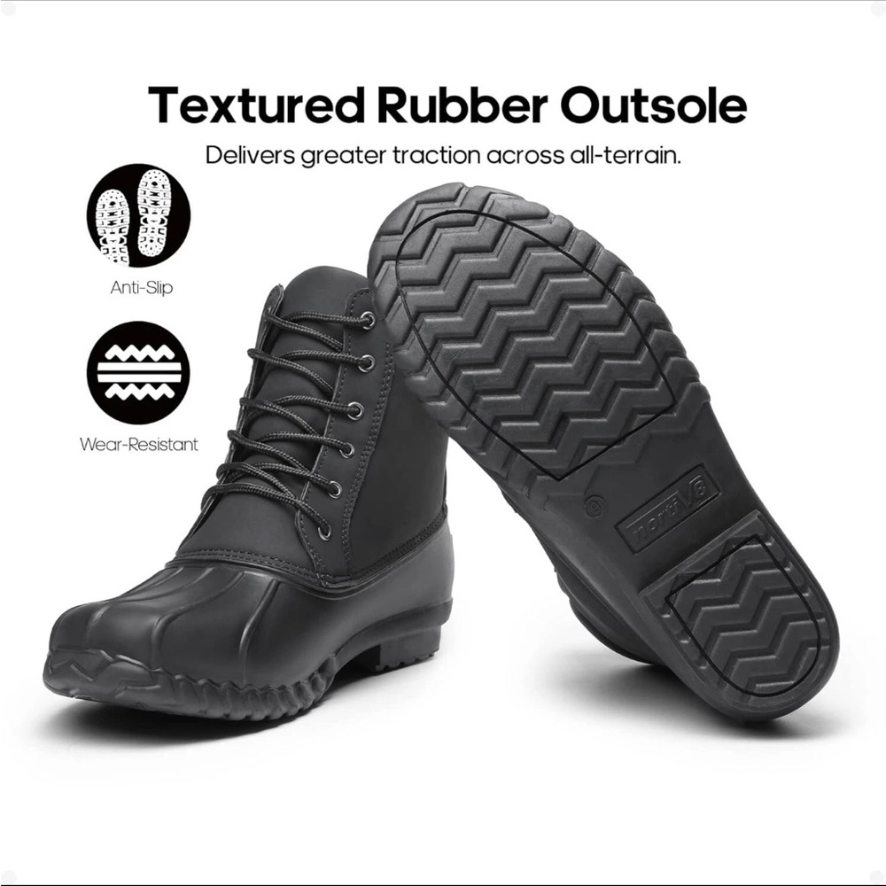 NORTIV 8 Men's Duck Boots Snow Winter Classic Insulated Waterproof Shell Boot 9 - Picture 4 of 5